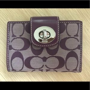 Coach Bags - Coach purple monogram zip wallet turn lock Coach Bags - Coach purple monogram zip wallet turn lock
